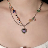 Natural Stone Heart Necklace