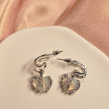 Moonstone Heart Earrings