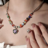 Rainbow Gem Heart Necklace