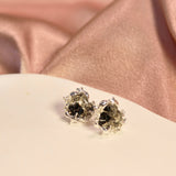 Gradient Black Heart Diamond Earrings