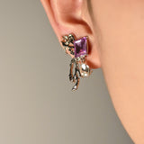 Purple Gems Butterfly Earrings