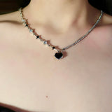 Black Diamond Heart Necklace