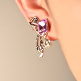 Purple Gems Butterfly Earrings