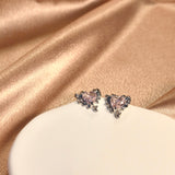 Pink Diamond Heart Earrings