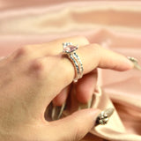 Pink Heart Diamond 2-in-1 Ring