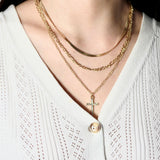 Gold Layers Cross Necklace