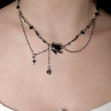 Black Heart Gemstone Necklace