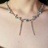 Jade Tassel Diamond Necklace