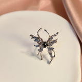 Big Butterfly Gem Silver Ring