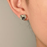 Gradient Black Heart Diamond Earrings