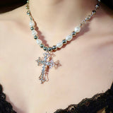 Pearl Cross Necklace