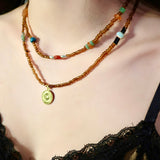 Double-Layer Vintage Natural Gems Necklace