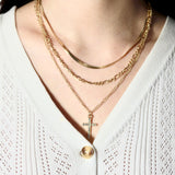 Gold Layers Cross Necklace