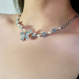 Silver Butterfly Vintage Necklace