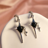 Cross Enamel Heart Earrings