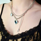 Black Heart Dangle Necklace