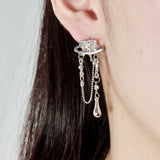 Diamonds Heart Dangle Earrings