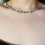 Bone-shaped Diamond Choker Necklace