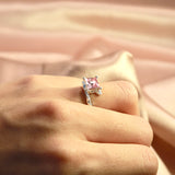 Square Pink Diamond Ring