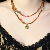 Double-Layer Vintage Natural Gems Necklace