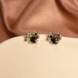 Gradient Black Heart Diamond Earrings