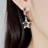 Blue Gems Star Earrings