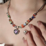 Rainbow Gem Heart Necklace