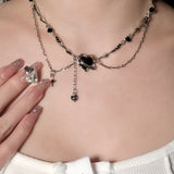 Black Heart Gemstone Necklace