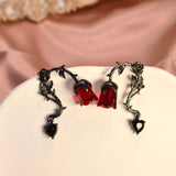 Red Rose Earrings