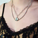 Blue Opal Heart Necklace