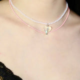 Pink Bead Strand Necklace