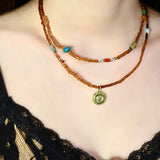 Double-Layer Vintage Natural Gems Necklace