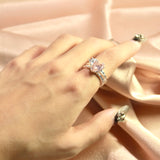 Pink Heart Diamond 2-in-1 Ring