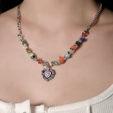 Rainbow Gem Heart Necklace