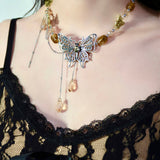 Chinese Style Butterfly Beaded Necklace