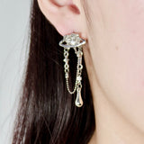 Diamonds Heart Dangle Earrings