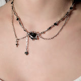 Black Heart Gemstone Necklace