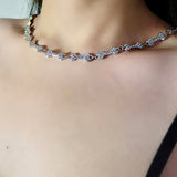 Bone-shaped Diamond Choker Necklace