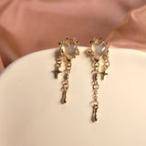 Gold Opal Earrings