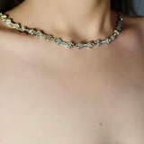 Bone-shaped Diamond Choker Necklace