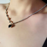 Black Diamond Heart Necklace