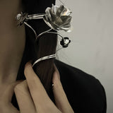 Silver Rose Wrap Hair Accessory